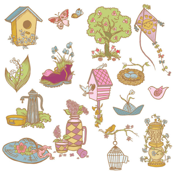 Fine line art illustration - vector material