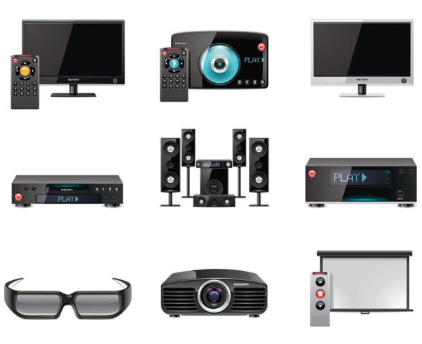 Home office technology products - vector material