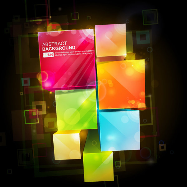 Gorgeous box background 02 - vector material