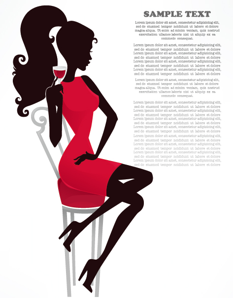 Fashion beauty silhouette 01 - vector material