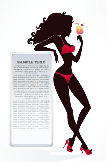 Fashion beauty silhouette 02 - vector material