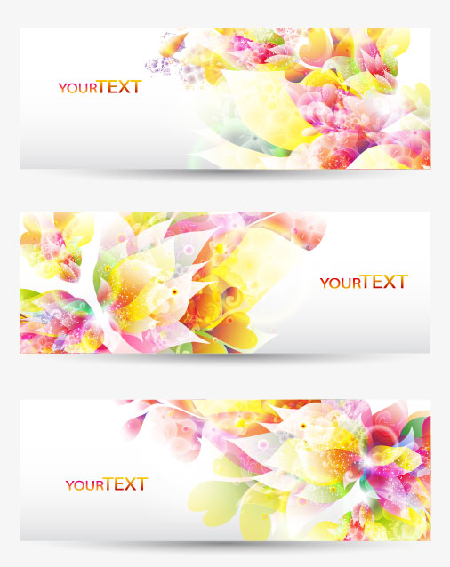 Colorful pattern banner 01 - vector material