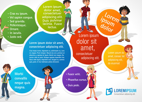 Business of cartoon characters vector material -1