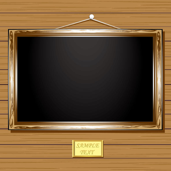 Vintage wood frame 03 - vector material