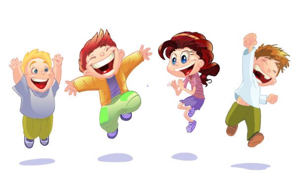 Cartoon kids 01 - vector material
