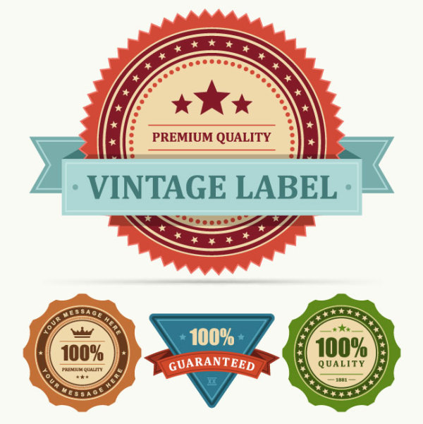 Classic vintage stickers 01 - vector material