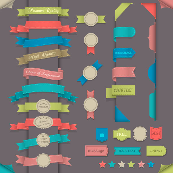 Badge sticker designs 02 - vector material