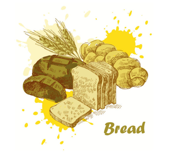 Hand-painted food 01 - vector material