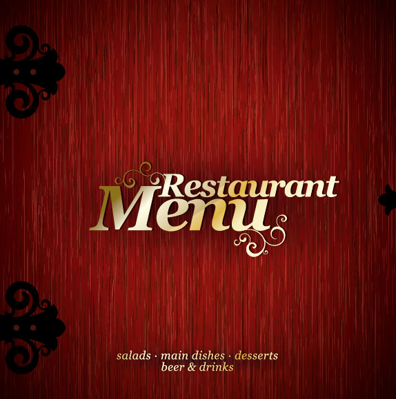Exquisite menu cover design 01 - vector material