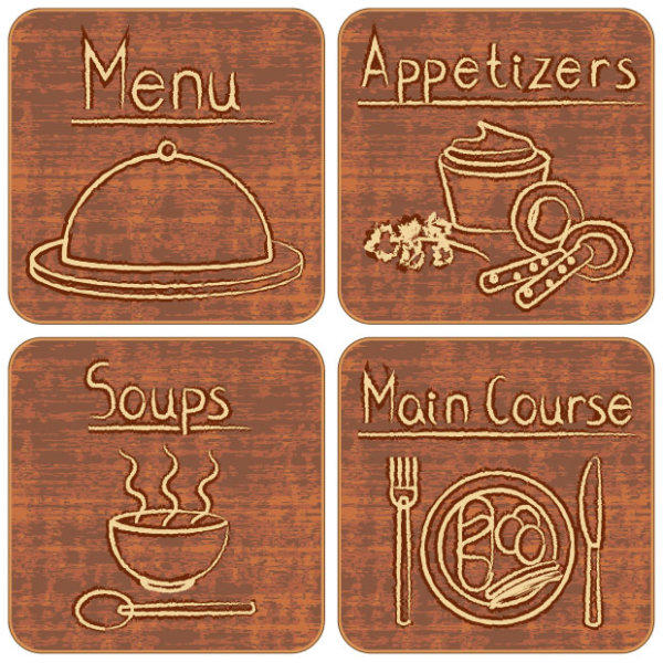 Retro hand-drawn label 03 - vector material