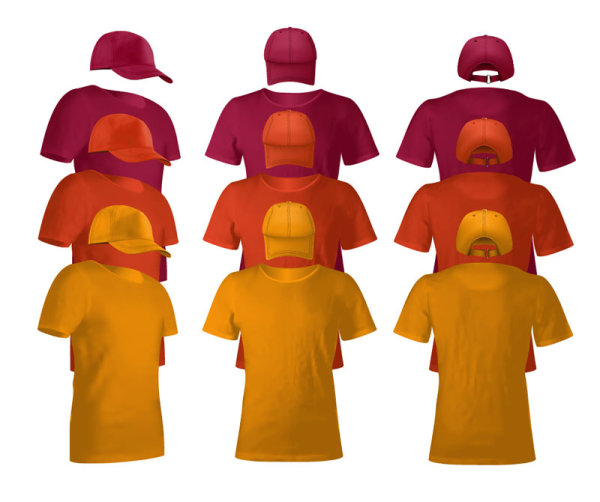 Beautifully T-shirt template 02 - vector material