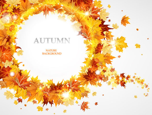 Fashion Maple Leaf background 02 - vector material