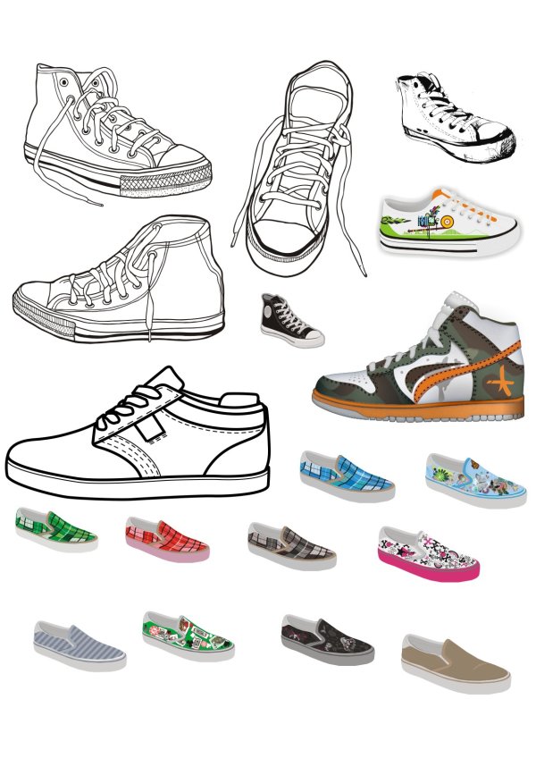 Canvas shoes vector material