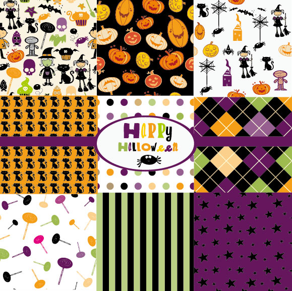 Halloween cartoon background 01 - vector material