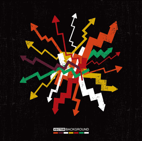 The trend of colored arrows 10 - vector material