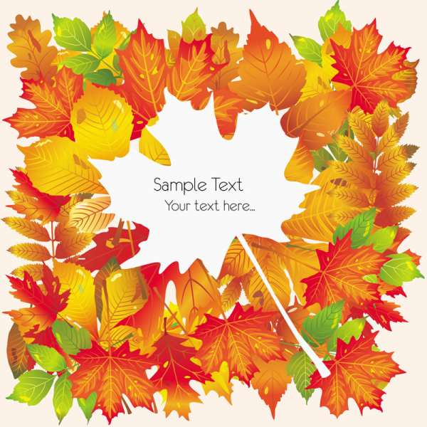 Beautiful autumn card 02 - vector material