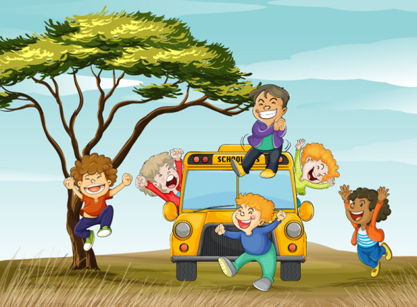 Cute cartoon background 03 - vector material