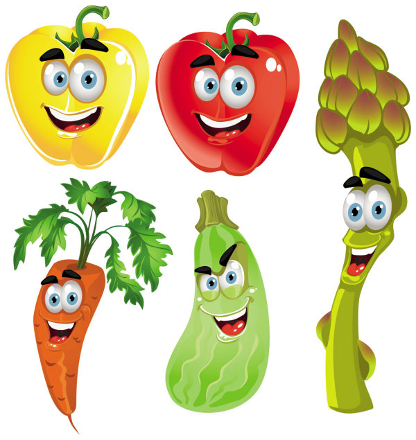 Vegetable cartoon image 02 - vector material