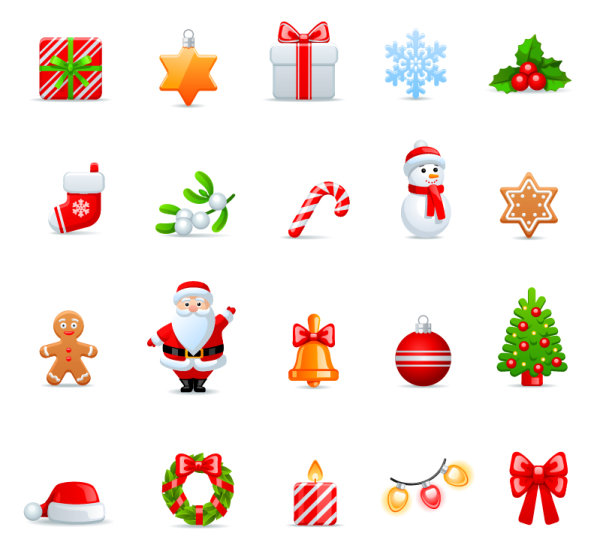 Cartoon Christmas icon 01 - vector material