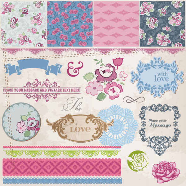 Classics label stickers 03 - vector material