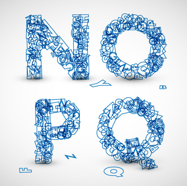 Creative alphabet design 03 - vector material