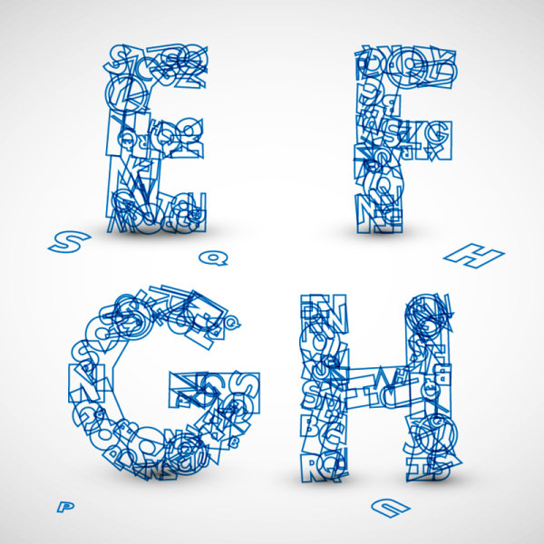 Creative Design 05 letters - vector material