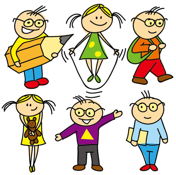 Cartoon images of children 02 - vector material