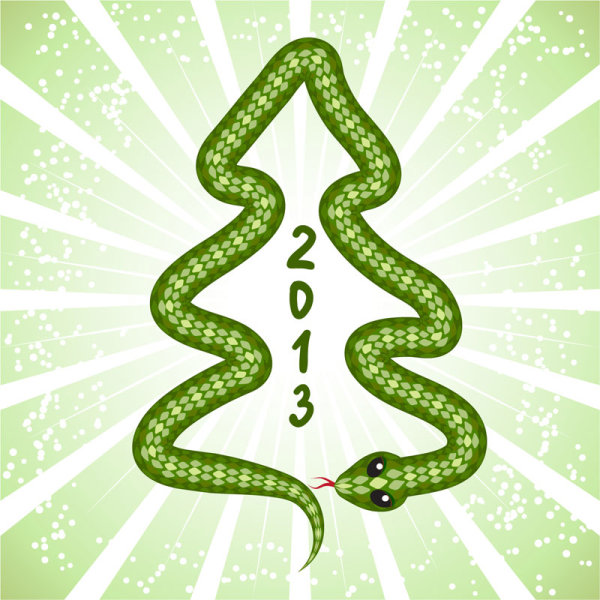 2013 Year of the Snake creative graphics 01 - vector material