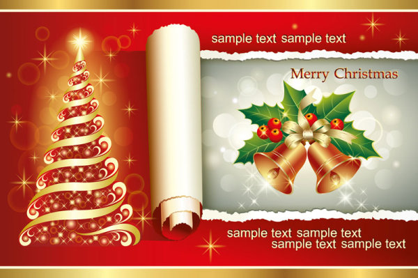 2013 beautiful Christmas background 04 - vector material