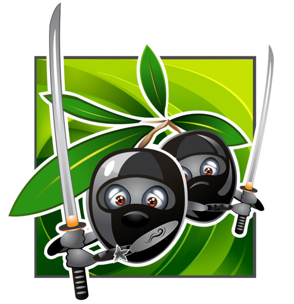 Cartoon fruits warrior image 05 - vector material