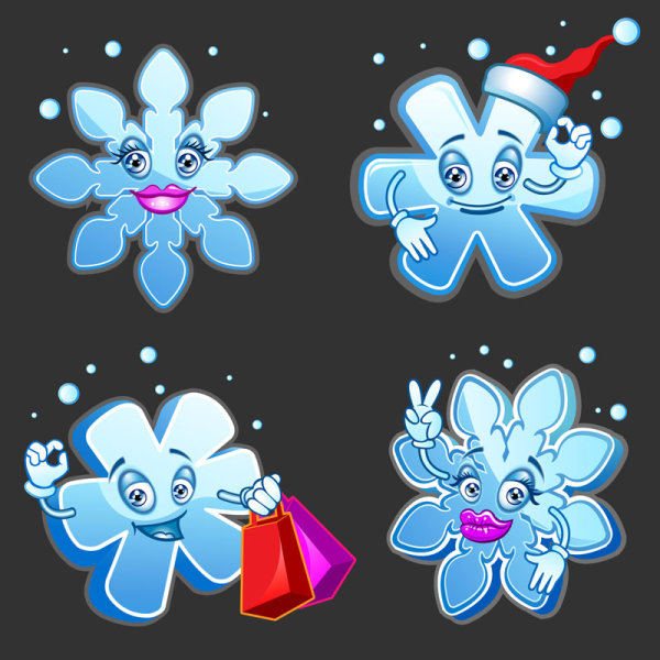 Cartoon snowflake image - vector material