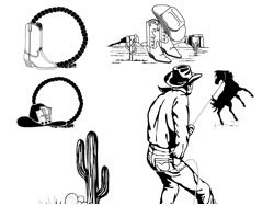 Wrangler Black & White Vector