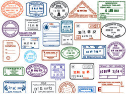 各国签证印章&mdash;矢量素材
