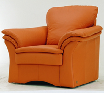 Modern orange single leather sofa 