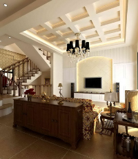 European-style duplex solid wood model of a sense of casual living room
