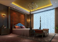 European luxury bedroom scene model