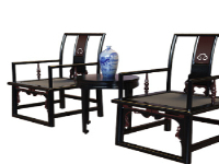 Combination of classical tables and chairs 3D model