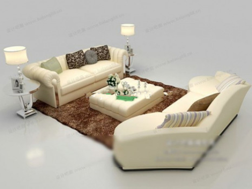 3d model white sofa
