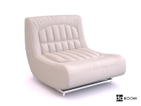 White armless single sofa