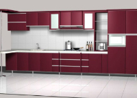 The red cabinetry 3D model