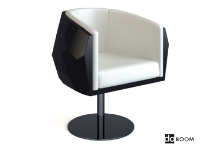 Black and white modern rotating lounge chair