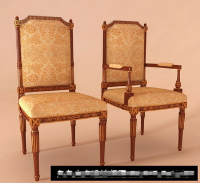 European luxury wooden chair 3D model