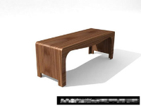 Solid wood bench 3D model