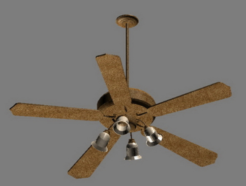 3D models of electric fans with light