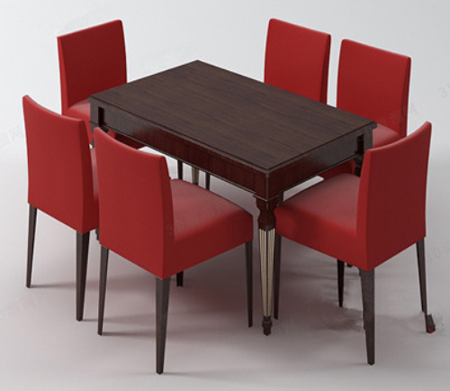 Tables and chairs combination of bright colors