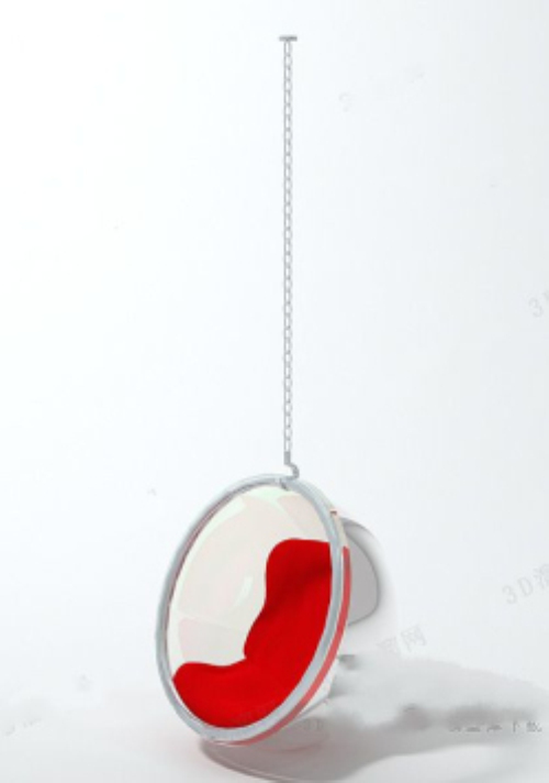 Luxury red hanging chair 3d model