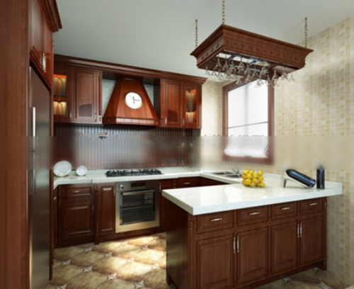 Solid wood kitchen 3d model