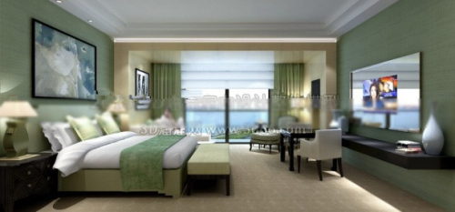 Small fresh bedroom 3d model