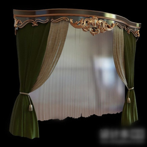 3d model palace curtains