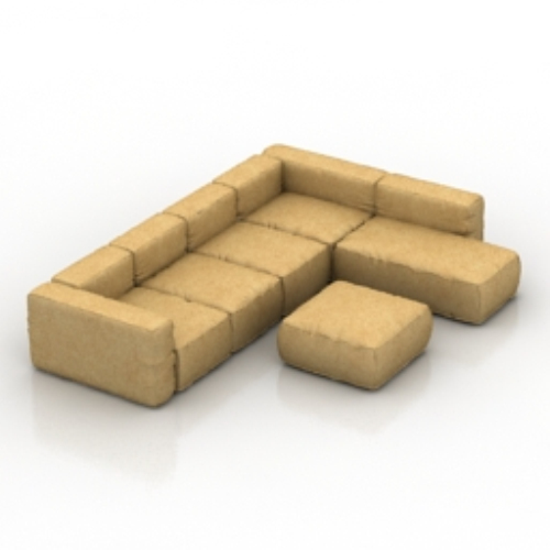 Yellow sofa combination model